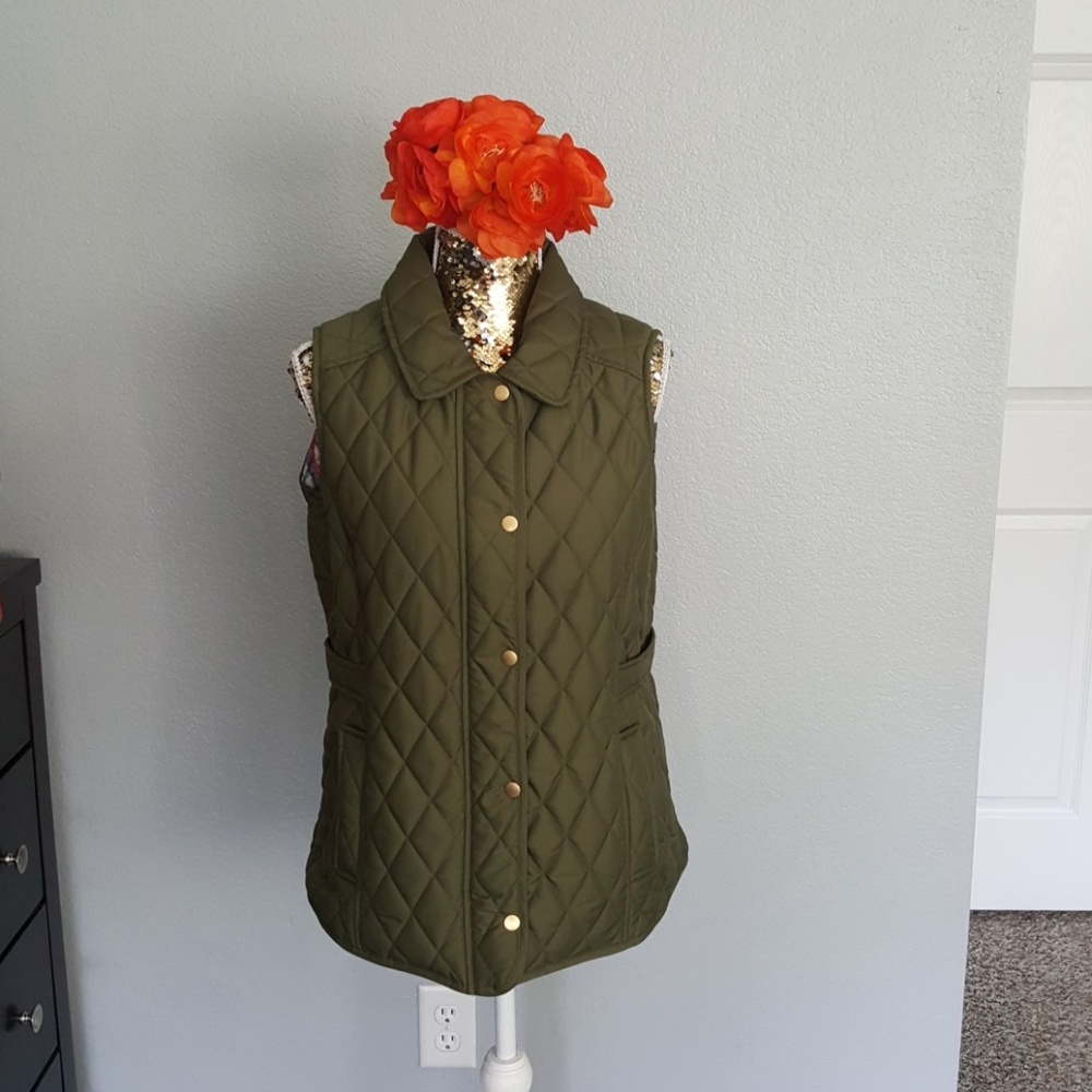 Blair Olive Green Quilted Vest